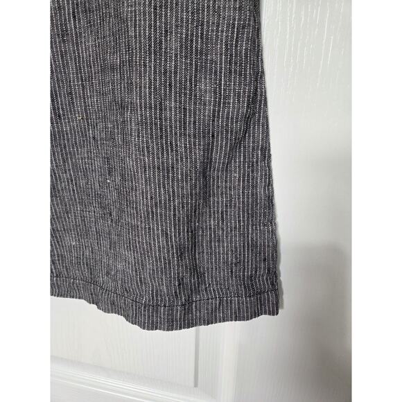 Garnet Hill 100% Linen Striped Coastal Lagenlook Dropwaist Shift Dress, Size 10 - Picture 7 of 13
